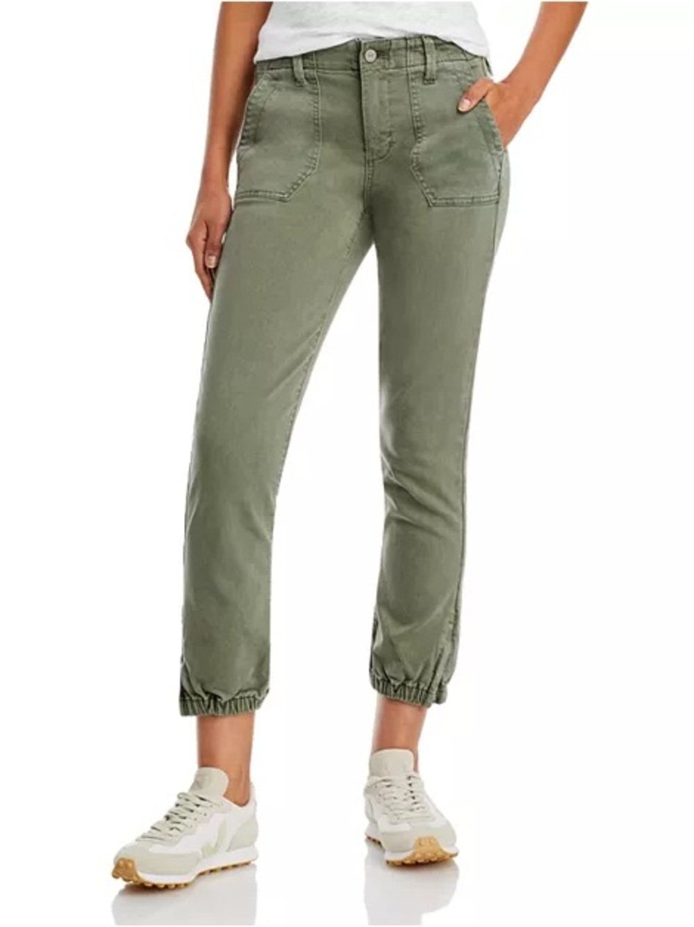 PAIGE Mayslie Cropped Jogger Pant in Vintage Ivy Green Size 23
